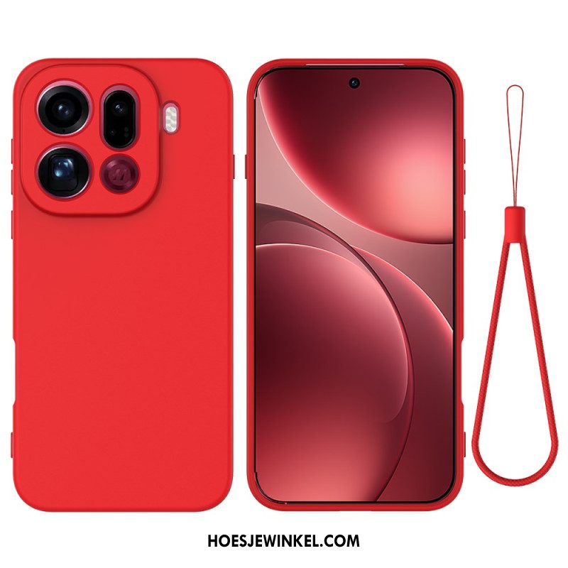 Hoesje Oppo Find X9 Pro 5g Bandje Van Vloeibaar Siliconen Bescherming Hoesje