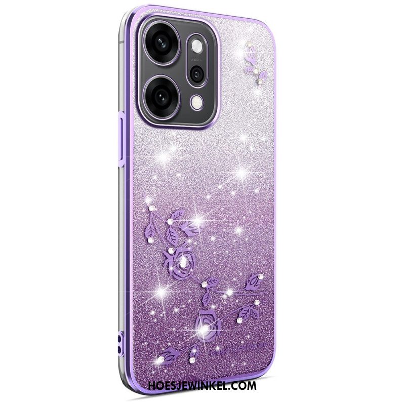 Hoesje Oppo Reno 14 5g Bloemen En Strass-steentjes