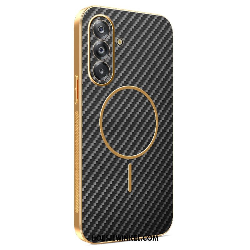 Hoesje Samsung Galaxy A17 4g / 5g Magnetische Koolstofvezeltextuur Bescherming Hoesje