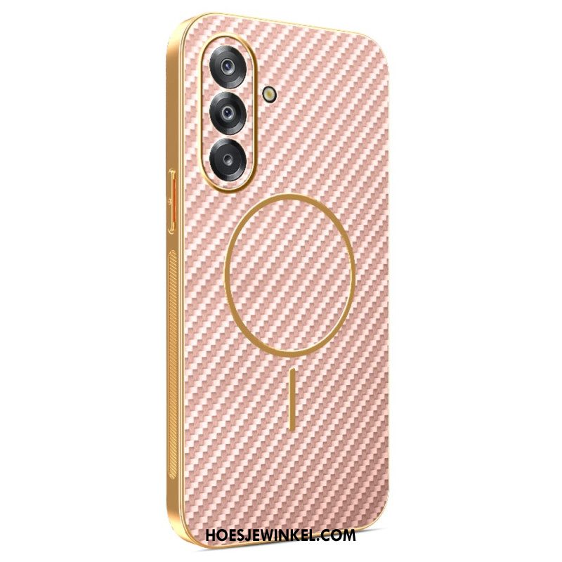 Hoesje Samsung Galaxy A17 4g / 5g Magnetische Koolstofvezeltextuur Bescherming Hoesje