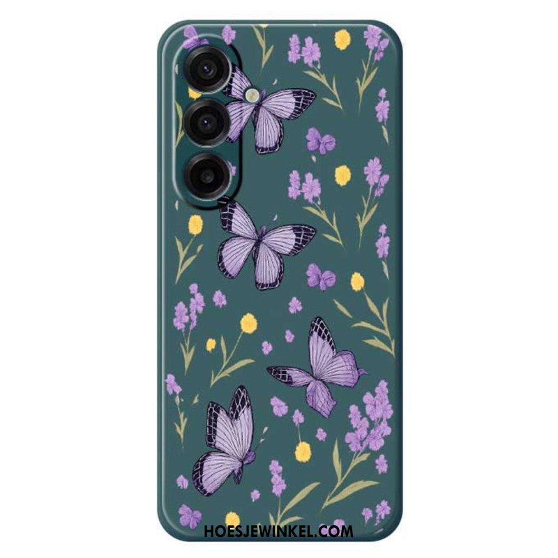 Hoesje Samsung Galaxy A17 4g / 5g Paarse Vlinders