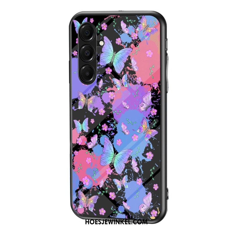 Hoesje Samsung Galaxy A17 4g / 5g Vlinders Van Gehard Glas Bescherming Hoesje