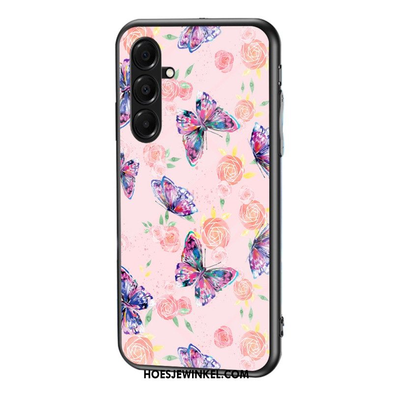Hoesje Samsung Galaxy A17 4g / 5g Vlinders Van Gehard Glas Bescherming Hoesje