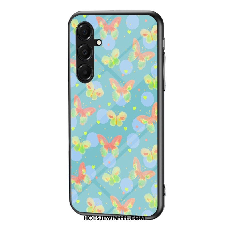 Hoesje Samsung Galaxy A17 4g / 5g Vlinders Van Gehard Glas Bescherming Hoesje
