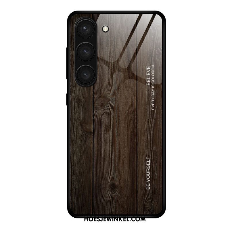 Hoesje Samsung Galaxy S24 5g Gehard Glas Met Houteffect