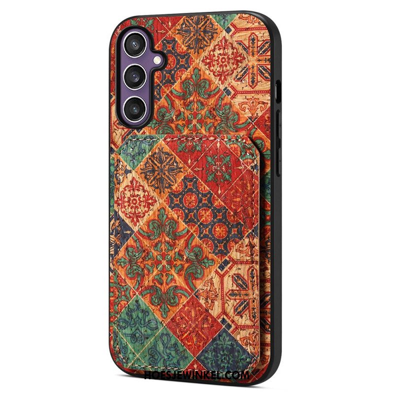 Hoesje Samsung Galaxy S25 5g Kaarthouder En Standaard Met Bloemenprint Bescherming Hoesje