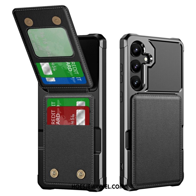 Hoesje Samsung Galaxy S25 5g Kaarthouder En Standaard Met Metallic Effect Bescherming Hoesje