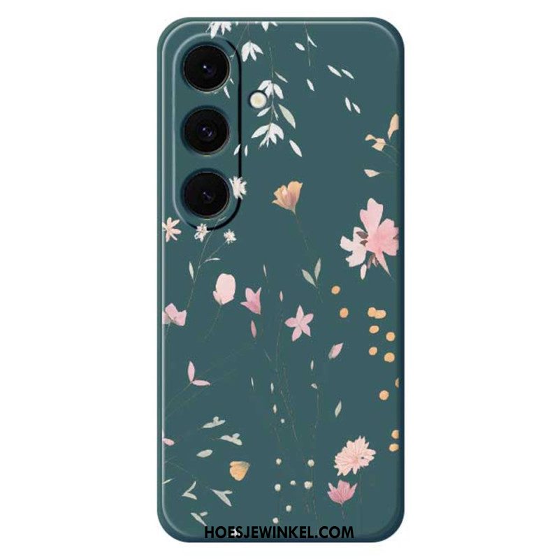 Hoesje Samsung Galaxy S25 Fe Kleurrijke Siliconen Bloemen Bescherming Hoesje