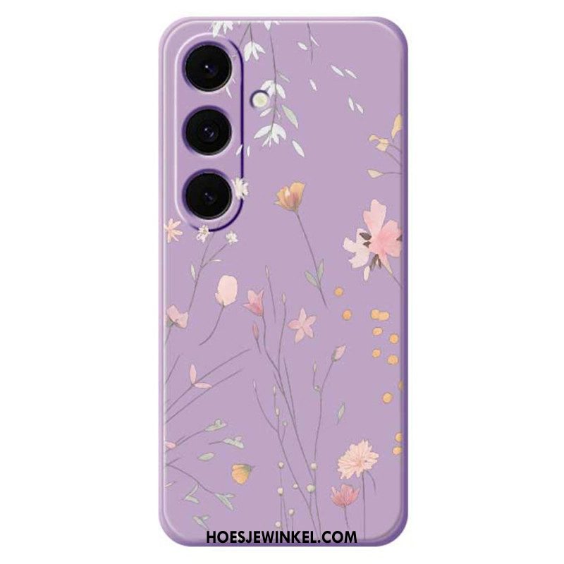 Hoesje Samsung Galaxy S25 Fe Kleurrijke Siliconen Bloemen Bescherming Hoesje