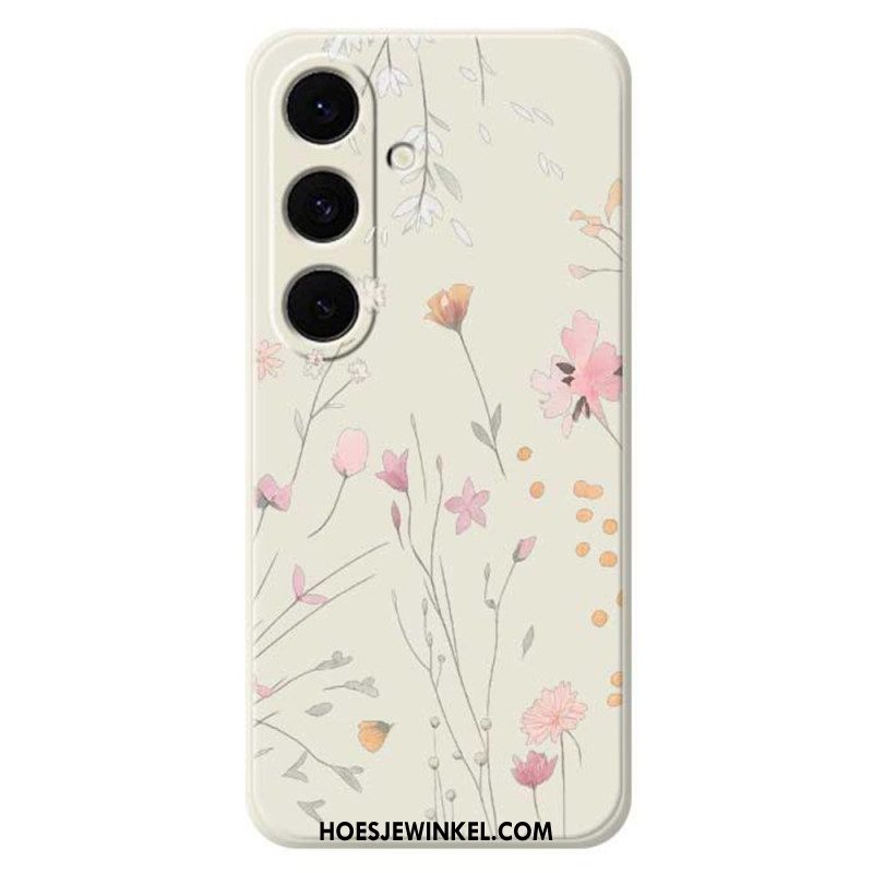 Hoesje Samsung Galaxy S25 Fe Kleurrijke Siliconen Bloemen Bescherming Hoesje