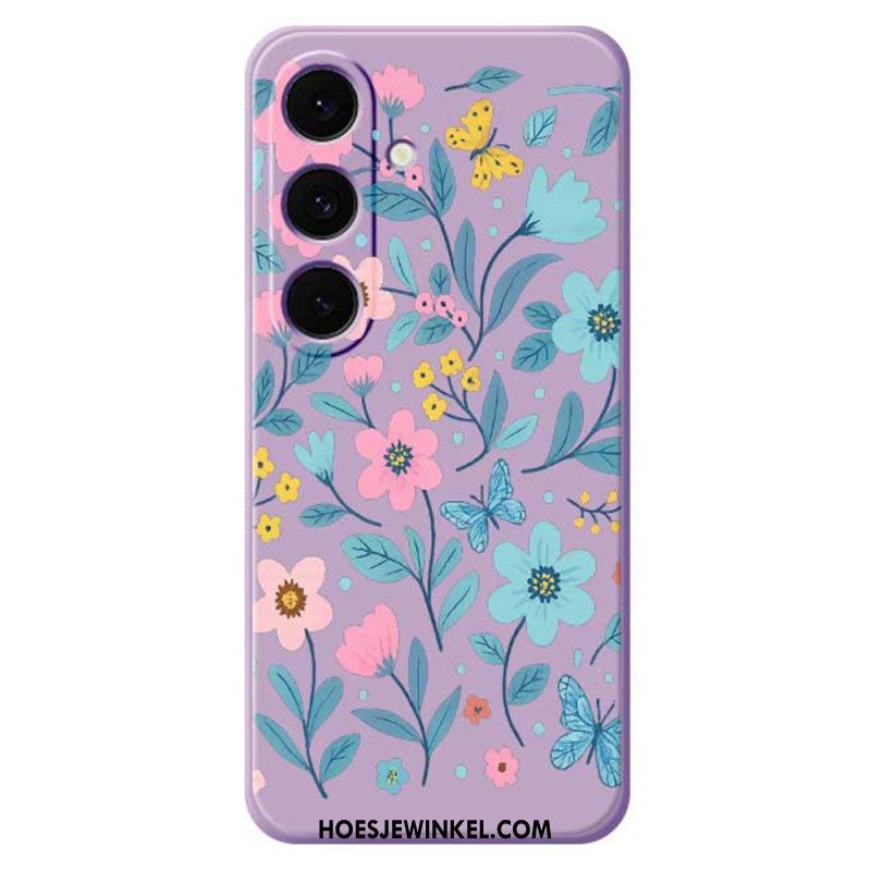 Hoesje Samsung Galaxy S25 Fe Siliconen Met Bloemenprint Bescherming Hoesje