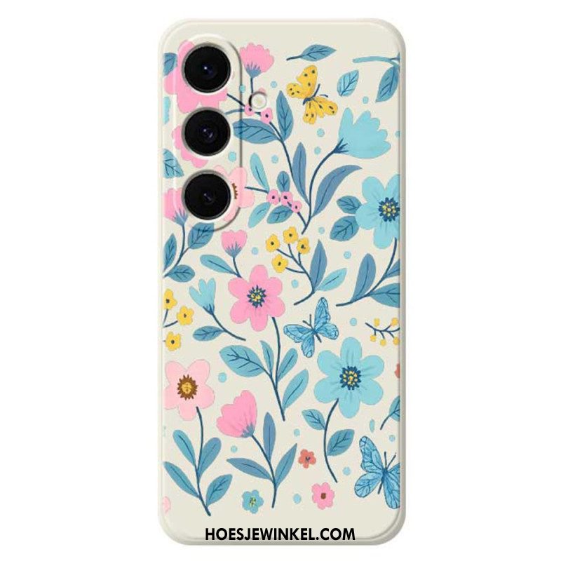 Hoesje Samsung Galaxy S25 Fe Siliconen Met Bloemenprint Bescherming Hoesje