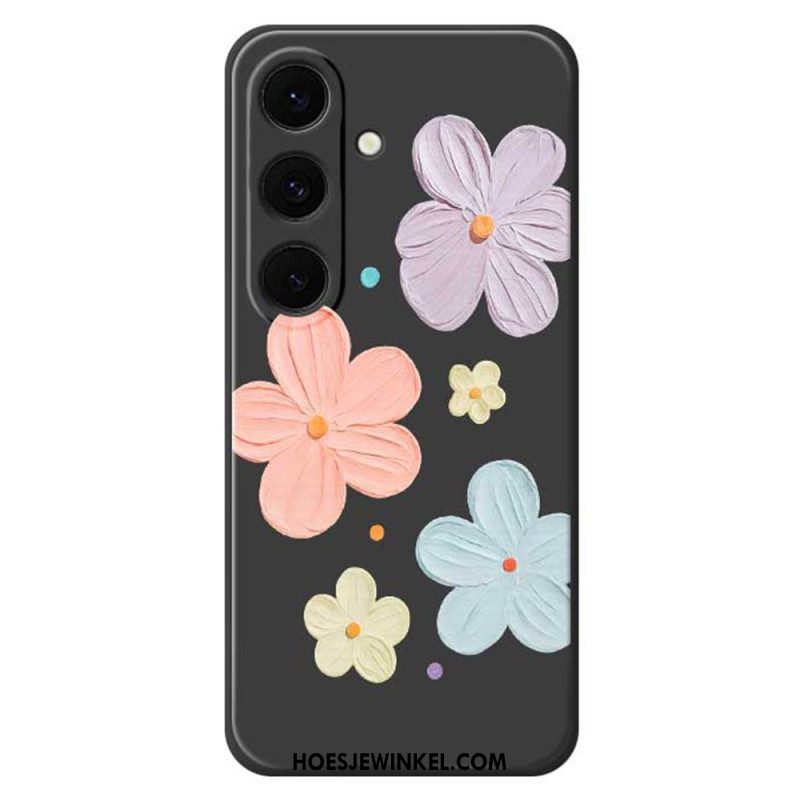 Hoesje Samsung Galaxy S25 Fe Siliconen Met Pastelkleurige Bloemen Bescherming Hoesje