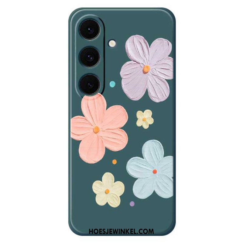 Hoesje Samsung Galaxy S25 Fe Siliconen Met Pastelkleurige Bloemen Bescherming Hoesje
