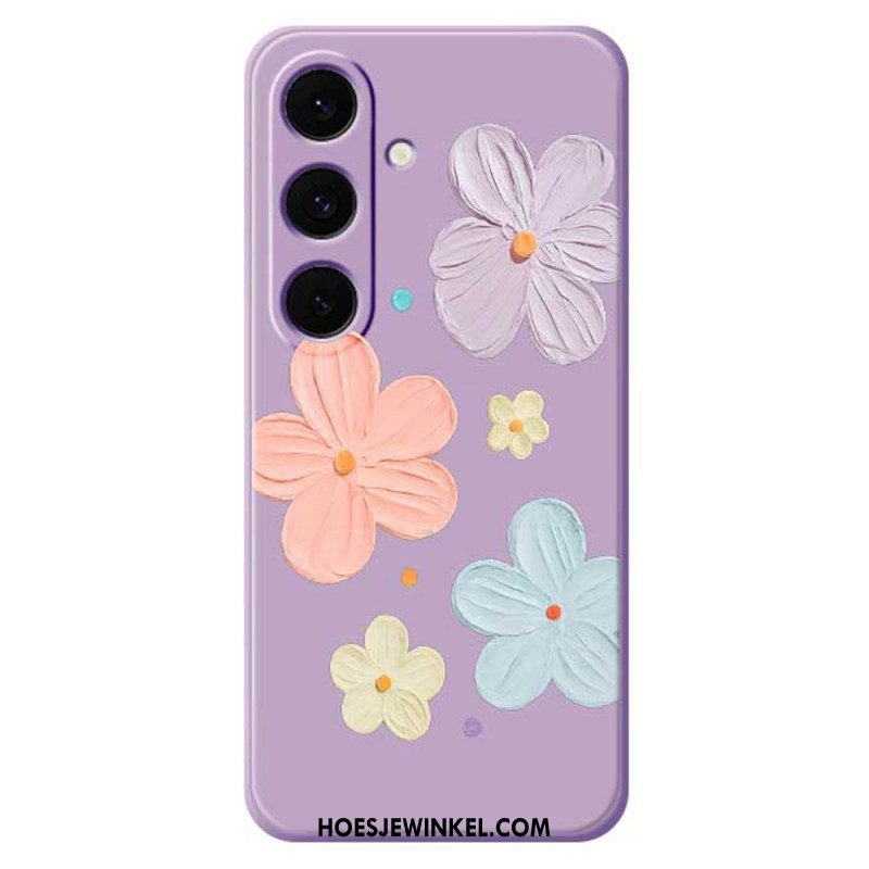 Hoesje Samsung Galaxy S25 Fe Siliconen Met Pastelkleurige Bloemen Bescherming Hoesje