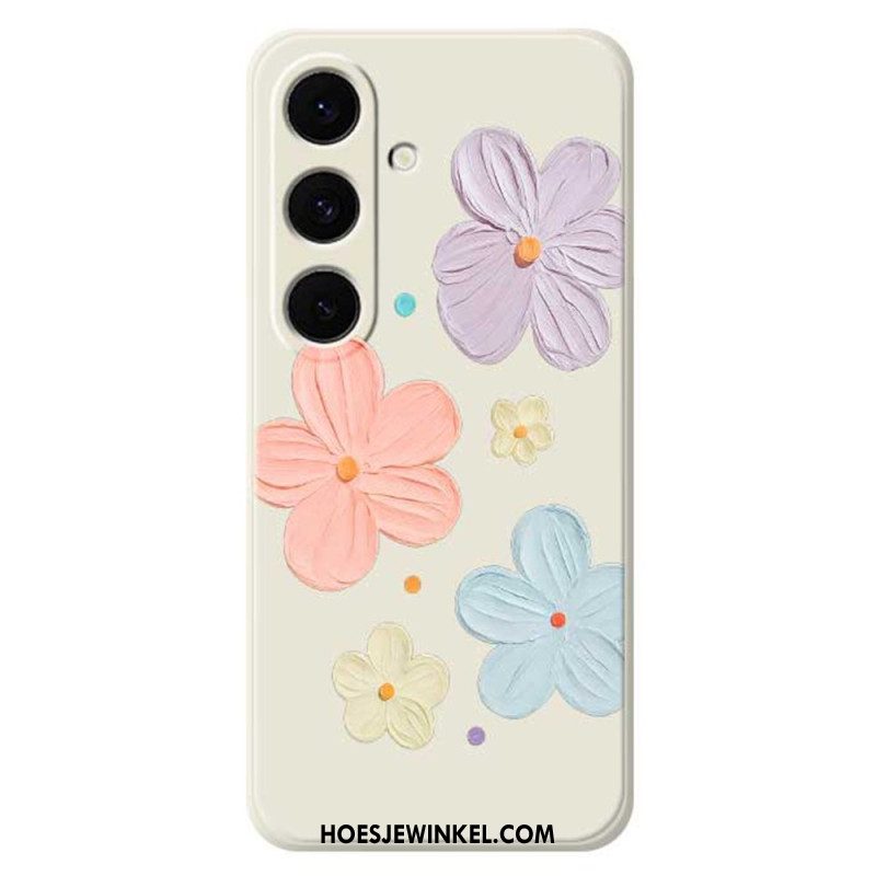 Hoesje Samsung Galaxy S25 Fe Siliconen Met Pastelkleurige Bloemen Bescherming Hoesje