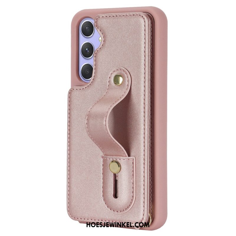 Hoesje Samsung Galaxy S25 Plus 5g Kaarthouder En Riem Bescherming Hoesje