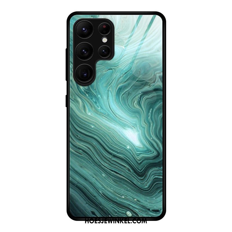 Hoesje Samsung Galaxy S25 Ultra 5g Gehard Glas Marmer Bescherming Hoesje