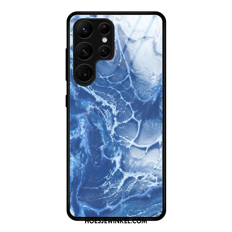 Hoesje Samsung Galaxy S25 Ultra 5g Gehard Glas Marmer Bescherming Hoesje