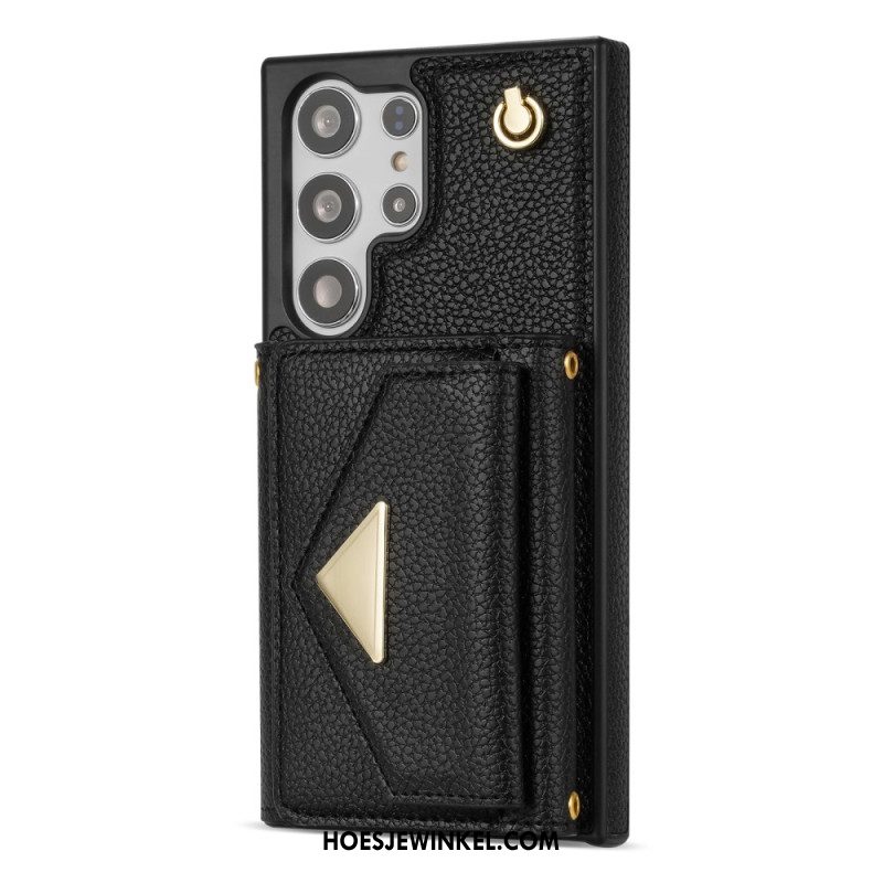 Hoesje Samsung Galaxy S25 Ultra 5g Lederlook Met Kaarthouder En Bandje