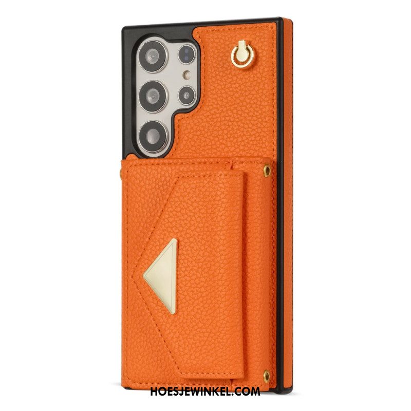 Hoesje Samsung Galaxy S25 Ultra 5g Lederlook Met Kaarthouder En Bandje