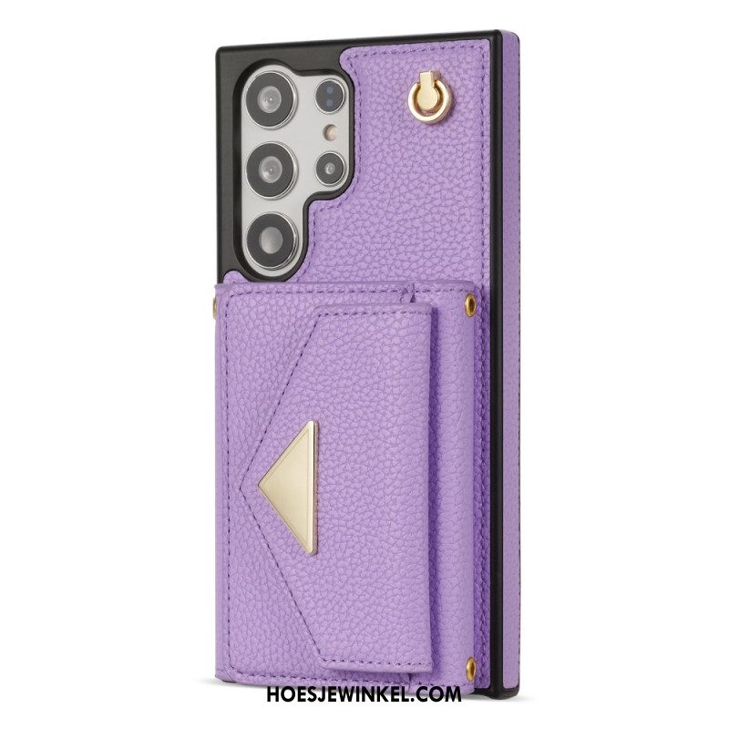 Hoesje Samsung Galaxy S25 Ultra 5g Lederlook Met Kaarthouder En Bandje