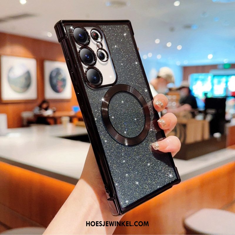 Hoesje Samsung Galaxy S25 Ultra 5g Magsafe-compatibel Met Glitter Bescherming Hoesje