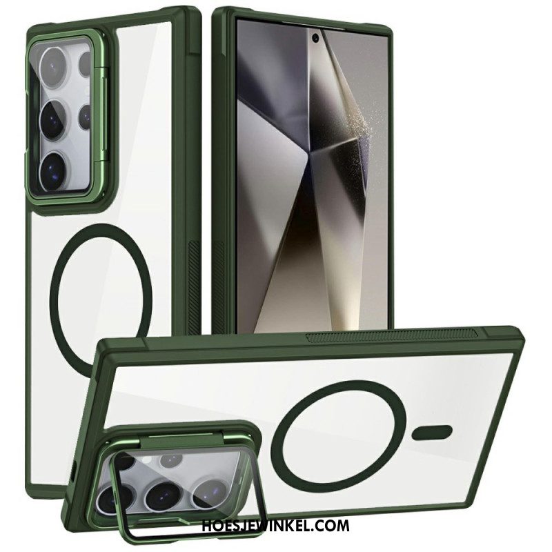 Hoesje Samsung Galaxy S25 Ultra 5g Magsafe-compatibel Met Ingebouwde Standaard Bescherming Hoesje
