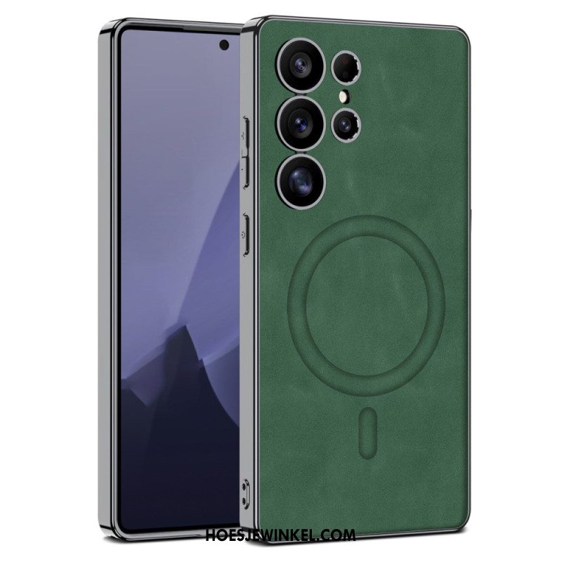 Hoesje Samsung Galaxy S25 Ultra 5g Mat Kunstleer Compatibel Met Magsafe