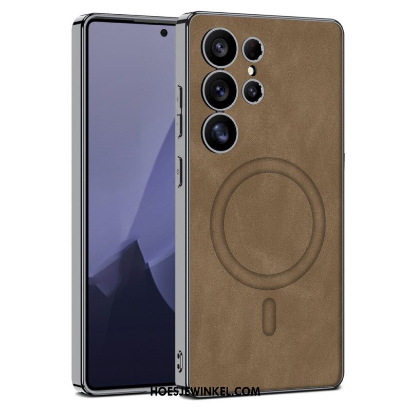 Hoesje Samsung Galaxy S25 Ultra 5g Mat Kunstleer Compatibel Met Magsafe