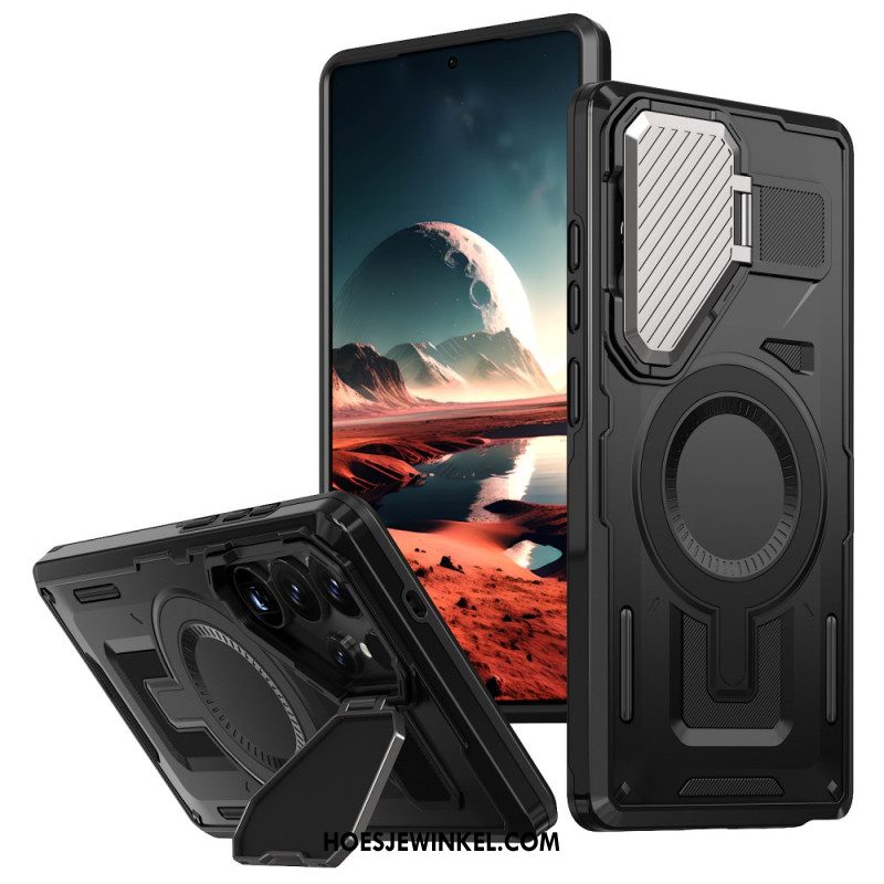 Hoesje Samsung Galaxy S25 Ultra 5g Metallic Effect Met Lenskap En Standaard Bescherming Hoesje