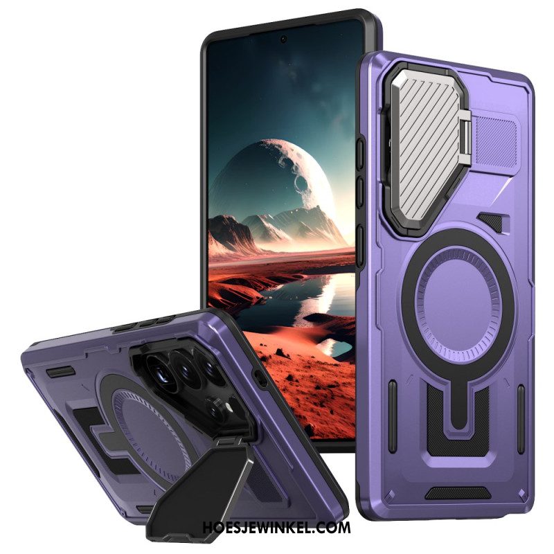 Hoesje Samsung Galaxy S25 Ultra 5g Metallic Effect Met Lenskap En Standaard Bescherming Hoesje