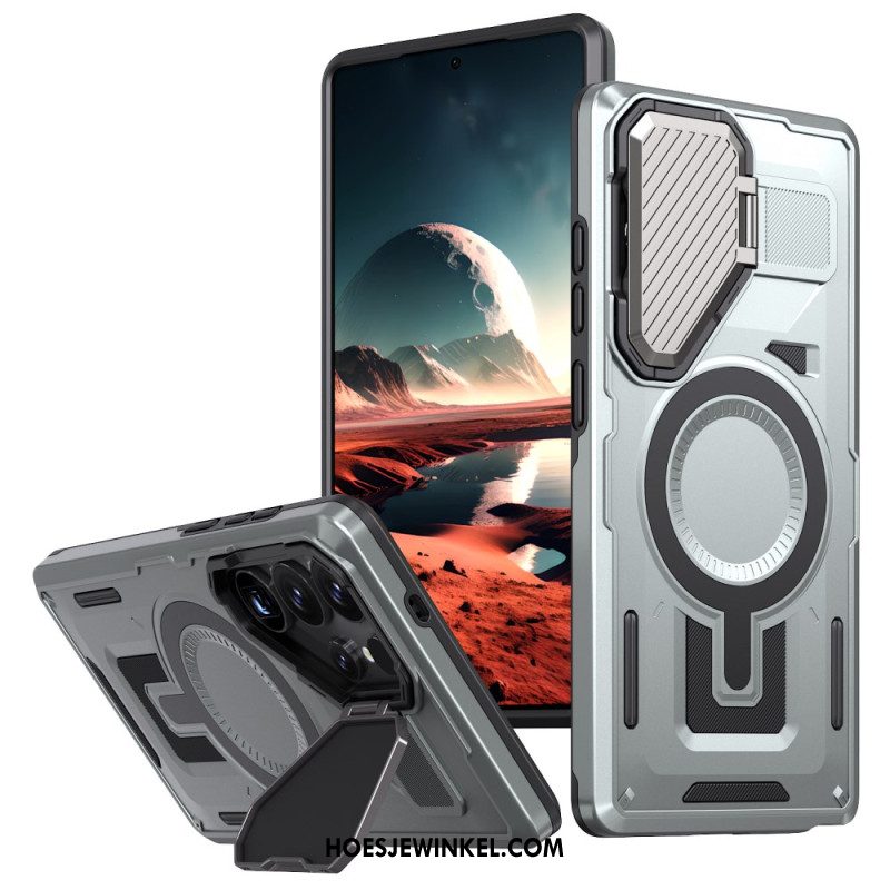Hoesje Samsung Galaxy S25 Ultra 5g Metallic Effect Met Lenskap En Standaard Bescherming Hoesje