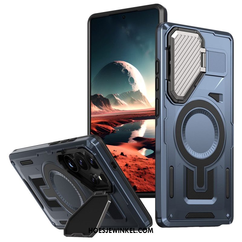 Hoesje Samsung Galaxy S25 Ultra 5g Metallic Effect Met Lenskap En Standaard Bescherming Hoesje