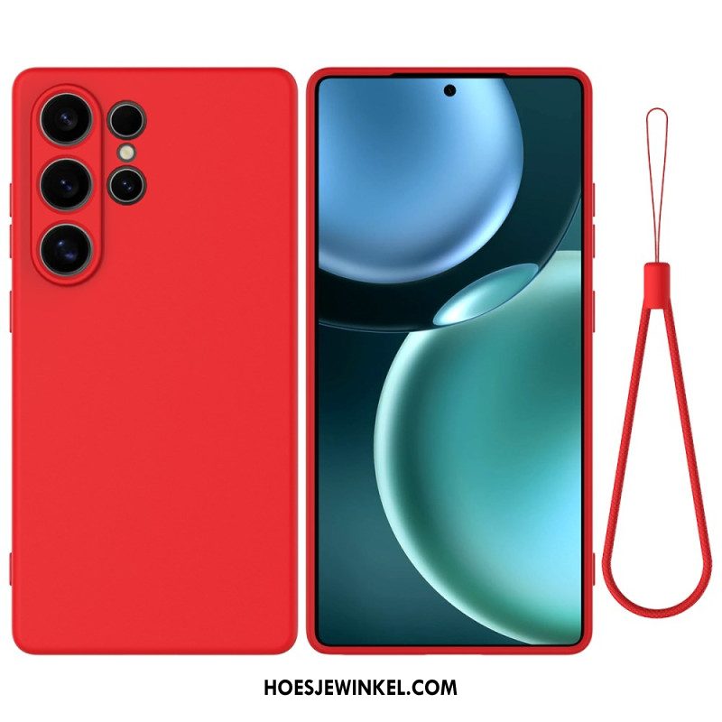 Hoesje Samsung Galaxy S25 Ultra 5g Vloeibare Siliconen Band Bescherming Hoesje