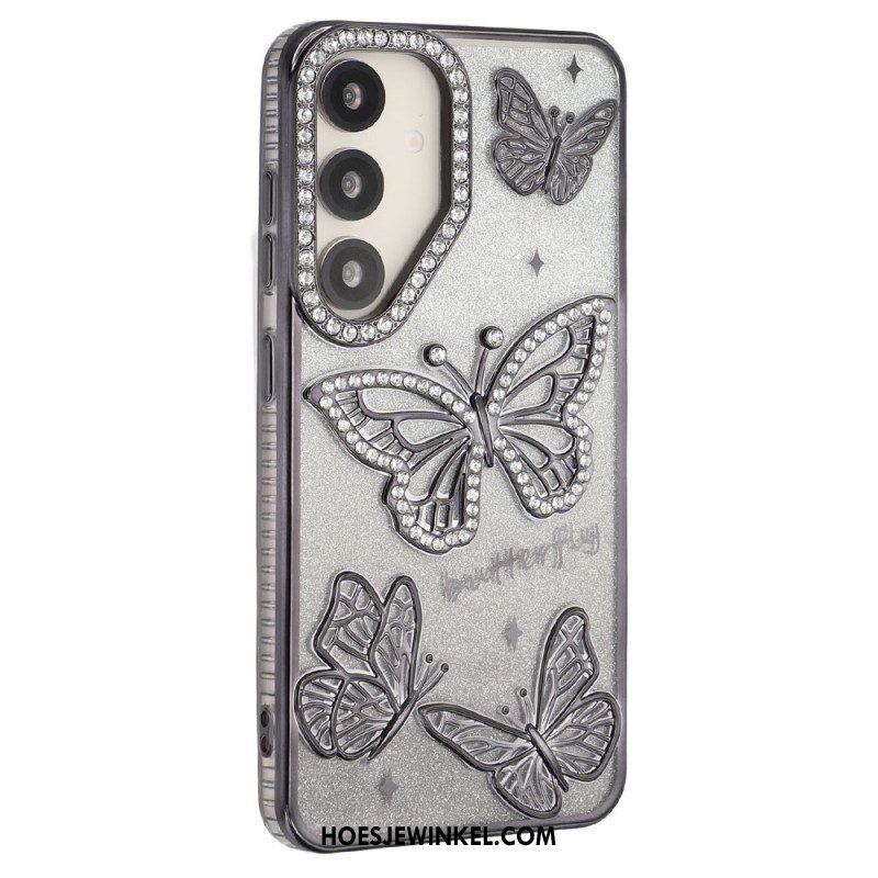 Hoesje Samsung Galaxy S26 3d-vlinders En Strass-steentjes