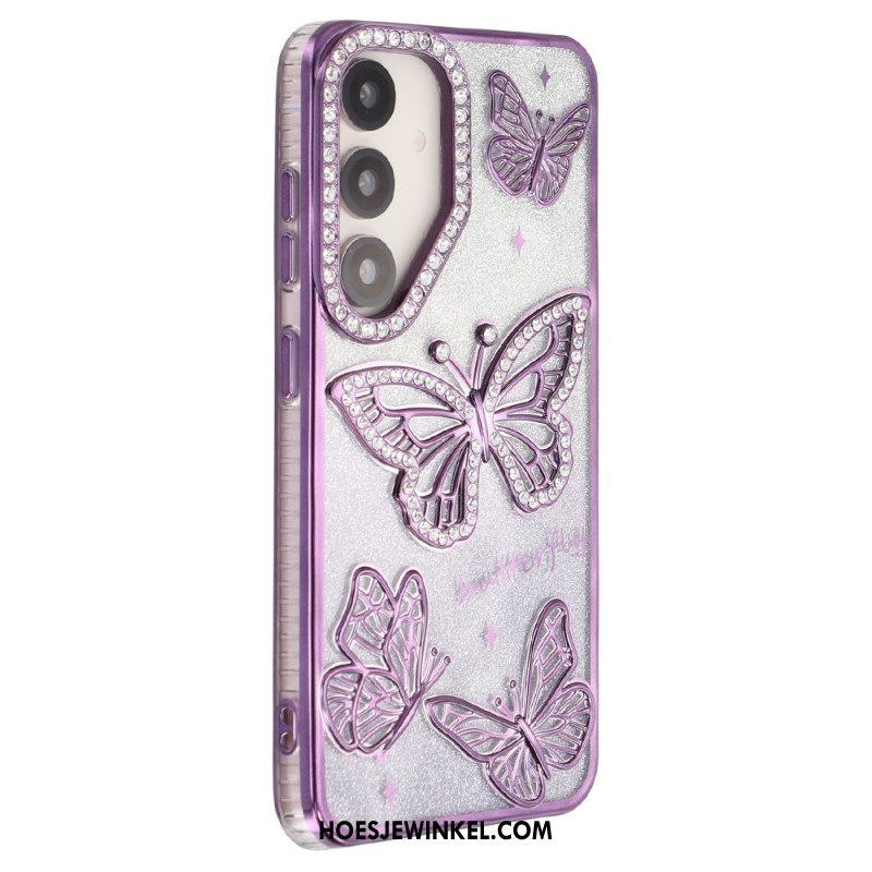 Hoesje Samsung Galaxy S26 3d-vlinders En Strass-steentjes