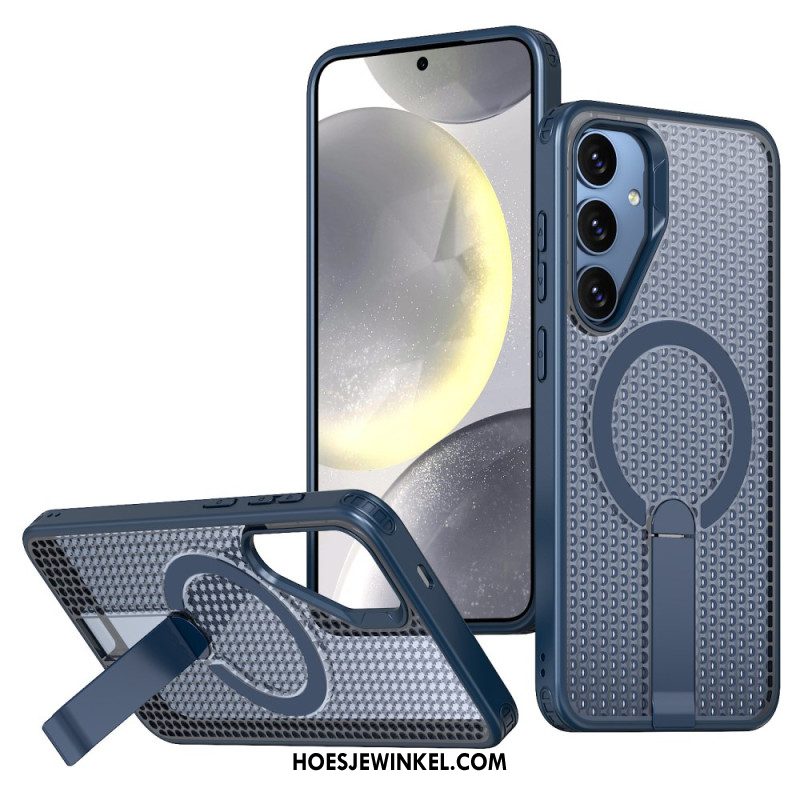 Hoesje Samsung Galaxy S26 Magnetisch Met Magnetische Standaard En Standaard Met Rasterstructuur Bescherming Hoesje