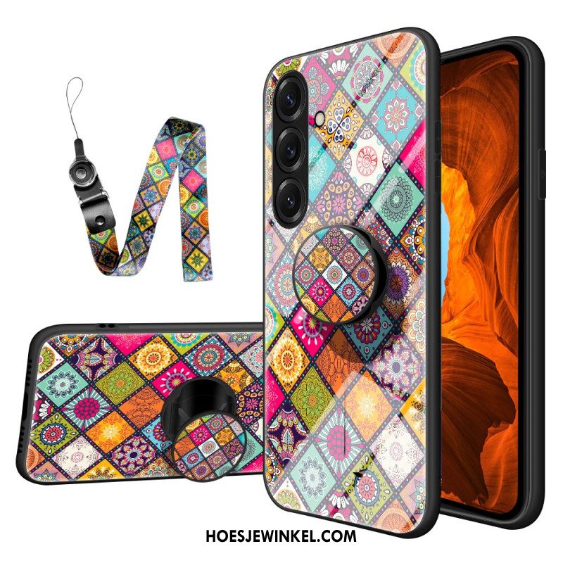 Hoesje Samsung Galaxy S26 Patchwork Standaard En Riem