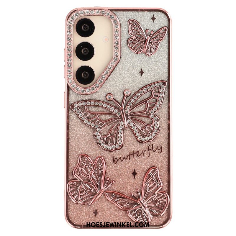 Hoesje Samsung Galaxy S26 Plus 3d-vlinders En Strass-steentjes