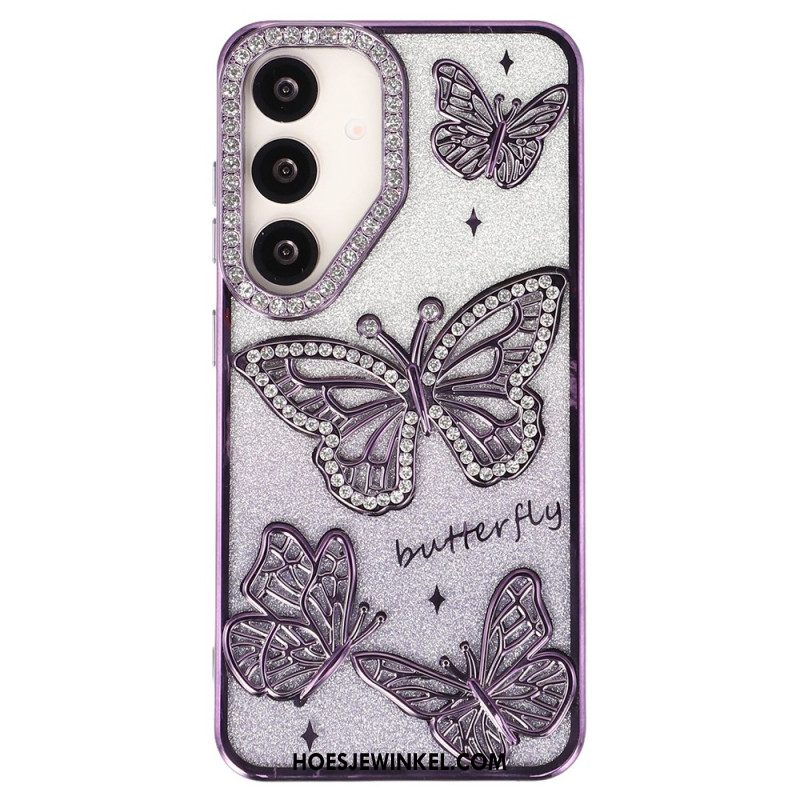 Hoesje Samsung Galaxy S26 Plus 3d-vlinders En Strass-steentjes