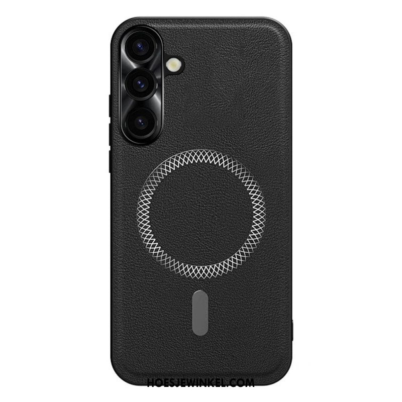 Hoesje Samsung Galaxy S26 Plus Lensframe Met Lederlook En Metalen Frame