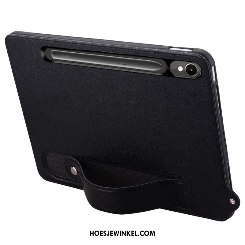 Hoesje Samsung Galaxy Tab S10 Fe Lederlook Met Bandje