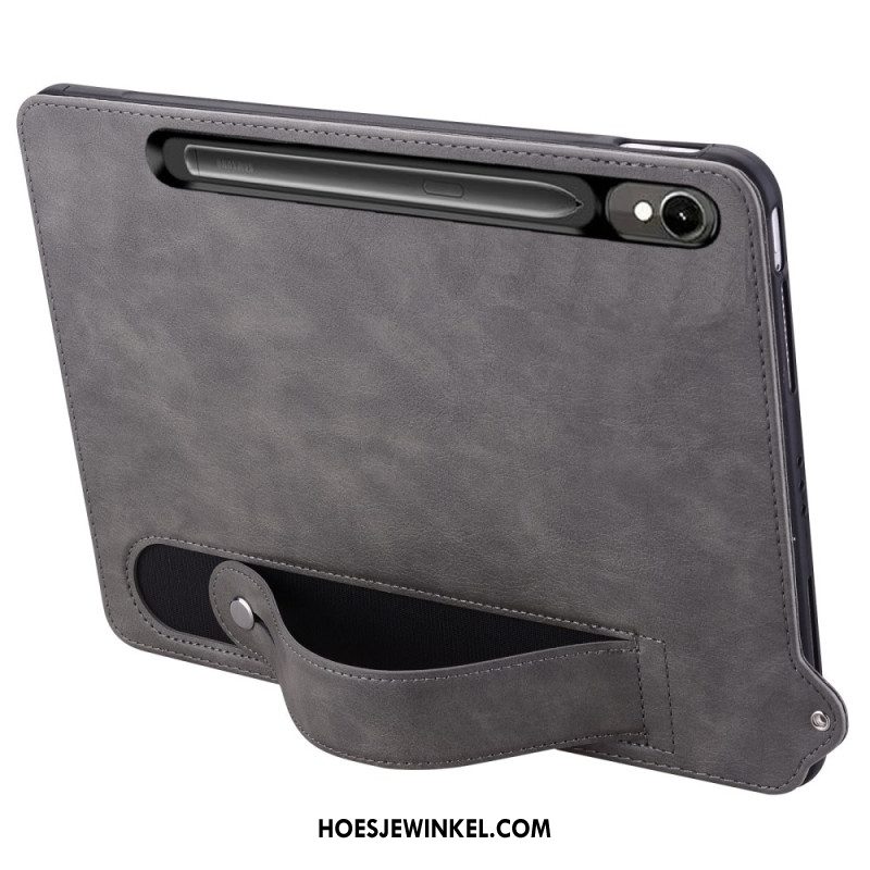 Hoesje Samsung Galaxy Tab S10 Fe Lederlook Met Bandje