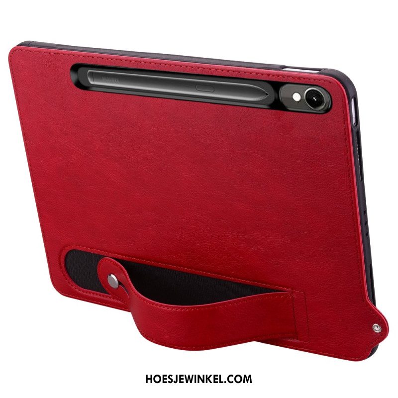 Hoesje Samsung Galaxy Tab S10 Fe Lederlook Met Bandje