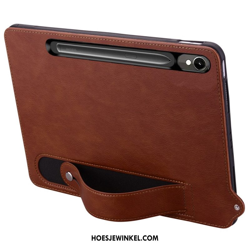 Hoesje Samsung Galaxy Tab S10 Fe Lederlook Met Bandje