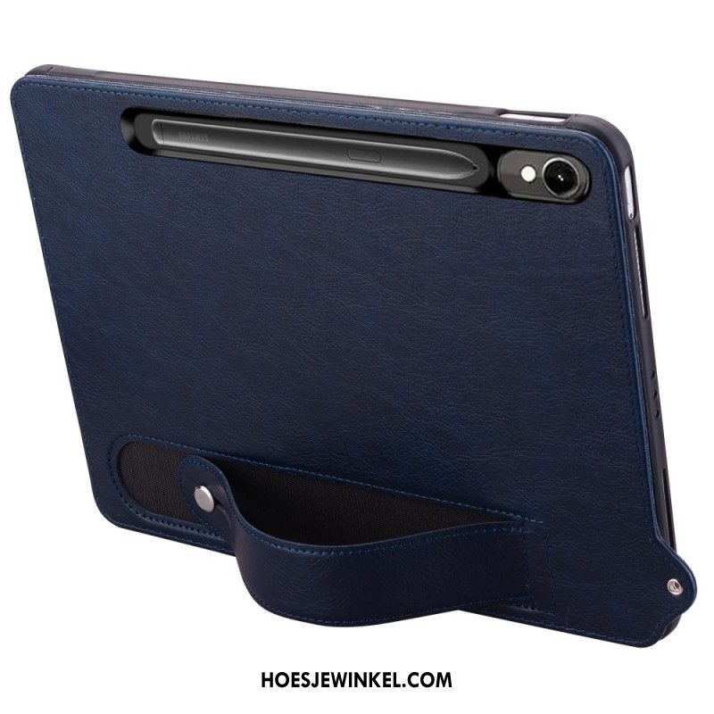 Hoesje Samsung Galaxy Tab S10 Fe Lederlook Met Bandje