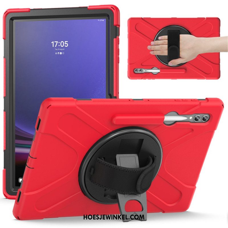 Hoesje Samsung Galaxy Tab S10 Ultra Drievoudige Beschermingsband En Standaard Bescherming Hoesje