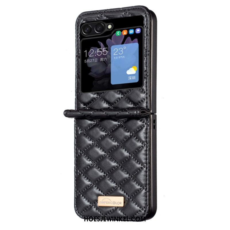 Hoesje Samsung Galaxy Z Flip 5 Gewatteerde Stijl Binfen-kleur