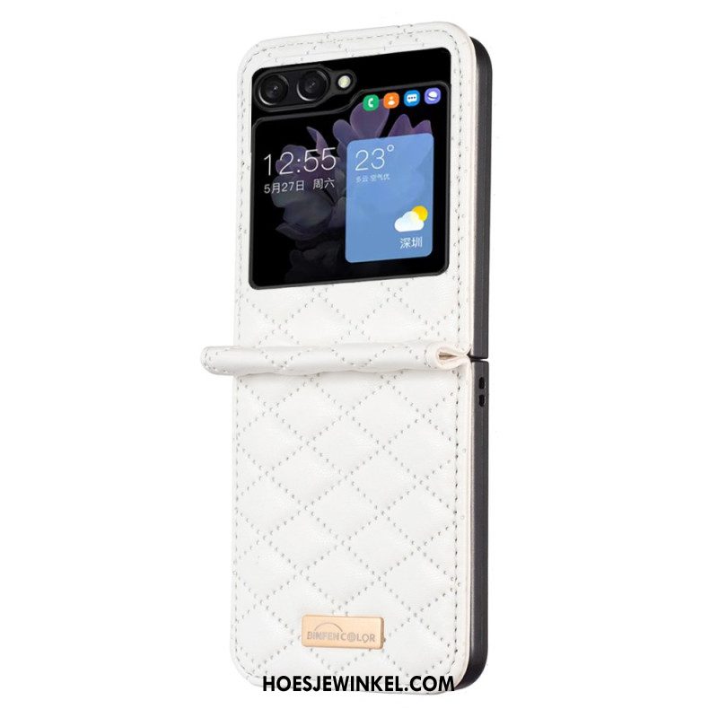 Hoesje Samsung Galaxy Z Flip 5 Gewatteerde Stijl Binfen-kleur